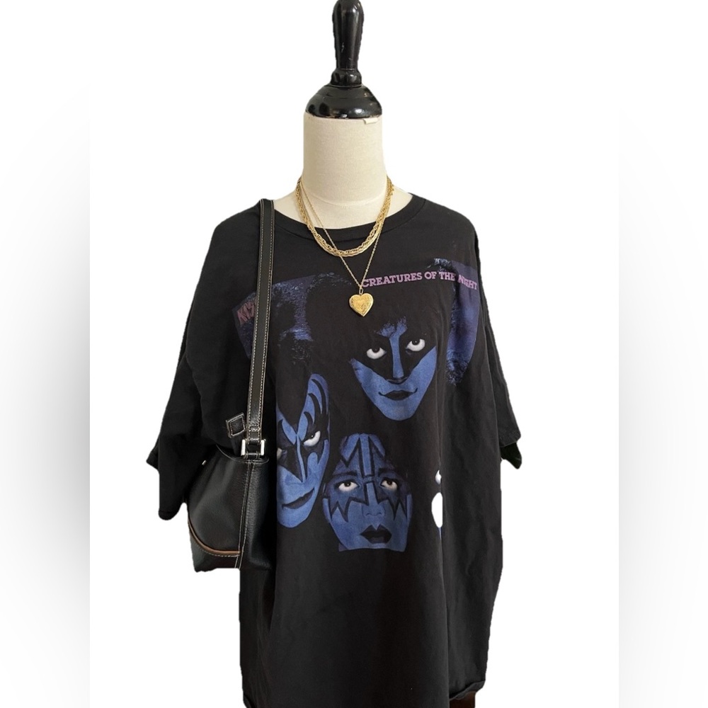 Vintage Kiss Port and Company Black Graphic Tee 90s 3XL